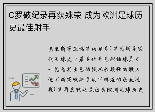 C罗破纪录再获殊荣 成为欧洲足球历史最佳射手